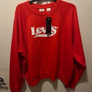 Levi's Red Crewneck Sweatshirt with White Logo